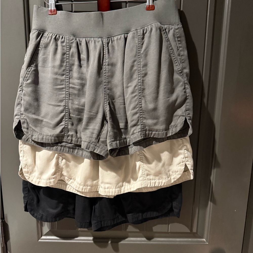 Women's Cargo Shorts in Green Cream, and Black
